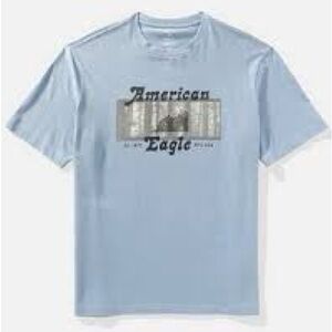 ⭐️ 2 for $15. American Eagle Outfitters Sky Blue Graphic Tee